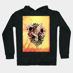 Beautiful fantasy bird and flowers Hoodie